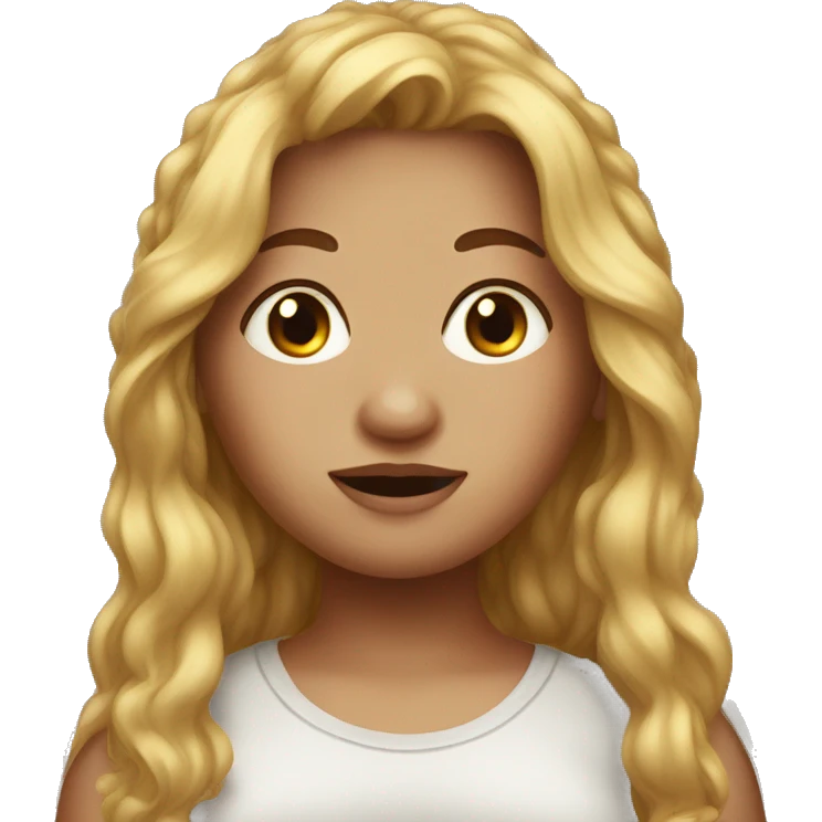 Obesity, female, freckles, long hair emoji