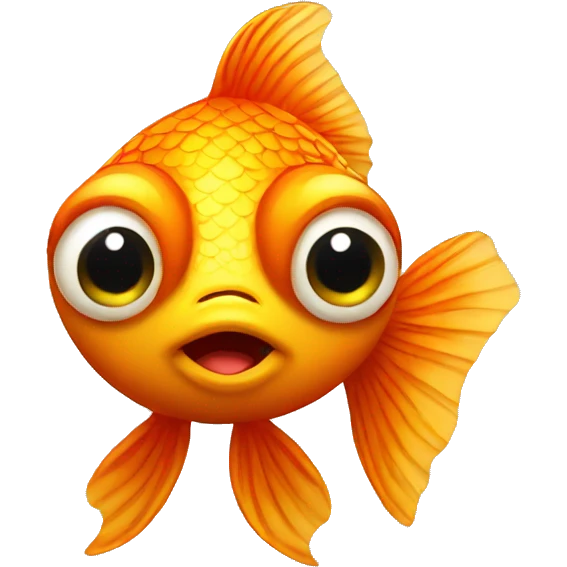 small cute gold fish with big eyes  emoji