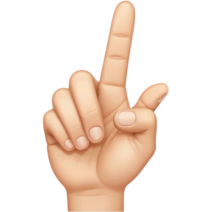 hand with middle finger, pointer finger, and thumb up emoji