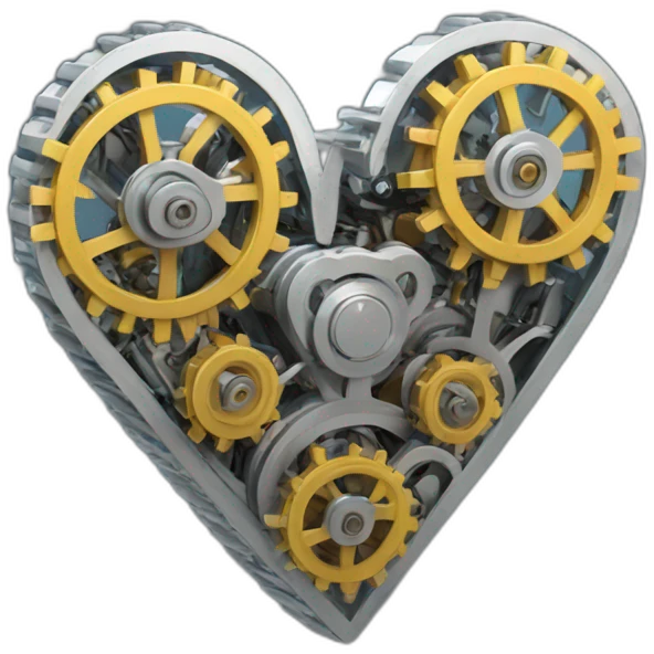 Heart in the form of a mechanical structure emoji