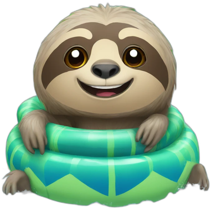 Sloth in a waterpark emoji