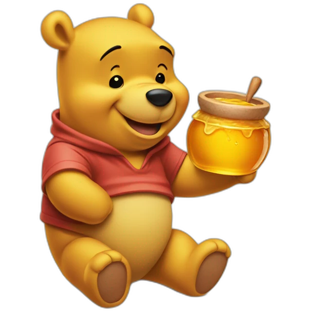 winnie the pooh holding a honey pot emoji
