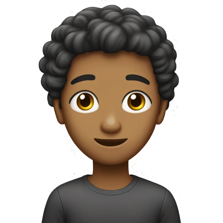 sou menino e sou humano e tenho olhos castanhos  e  tenho cabelo curto e liso e tenho pele clara. emoji
