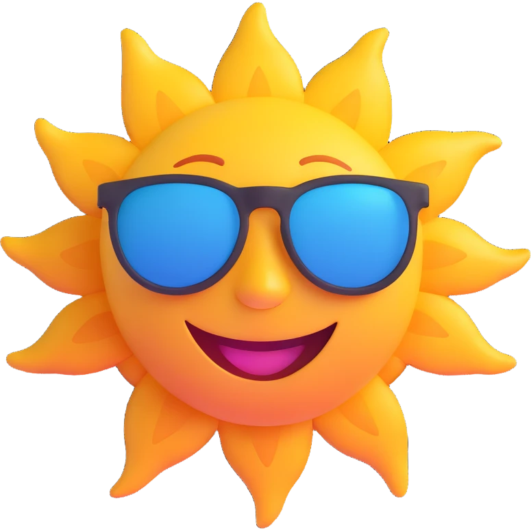 smiling sun with sunglasses emoji