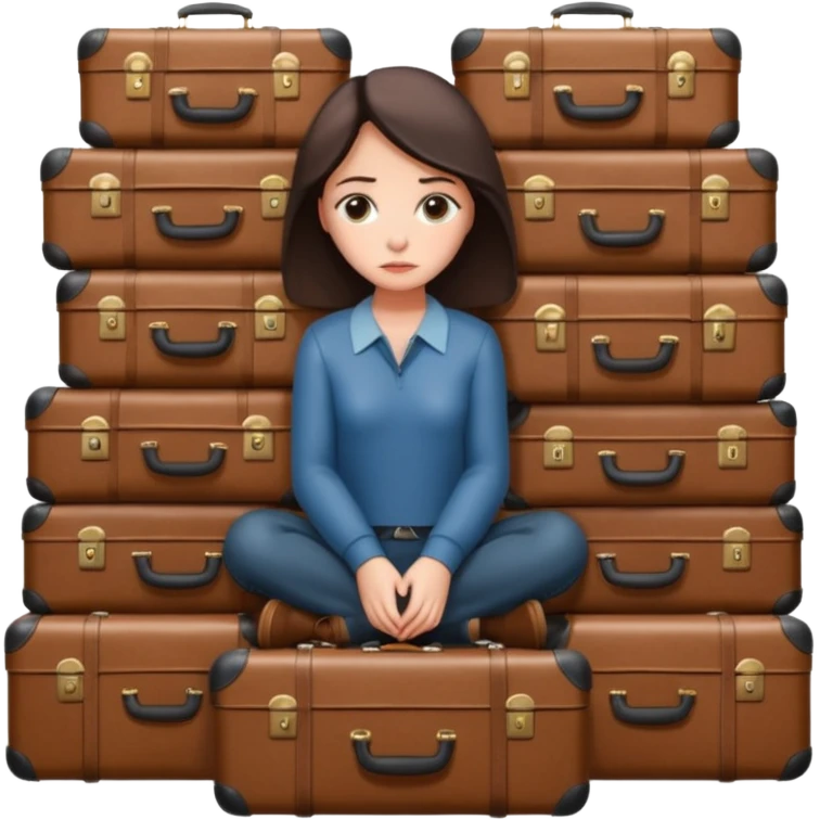 캐리어가 많아 슬픈 여자 emoji