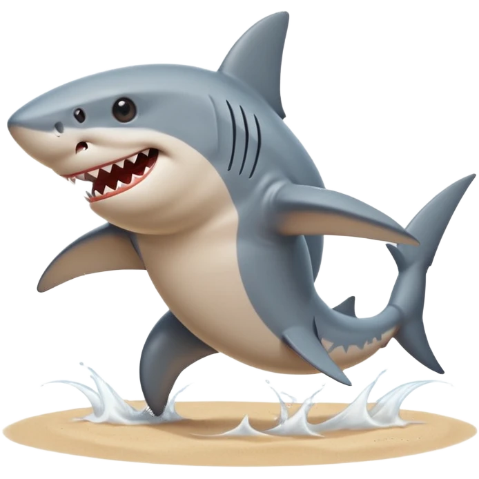 Shark with Nike shoes Dancing at a beach emoji