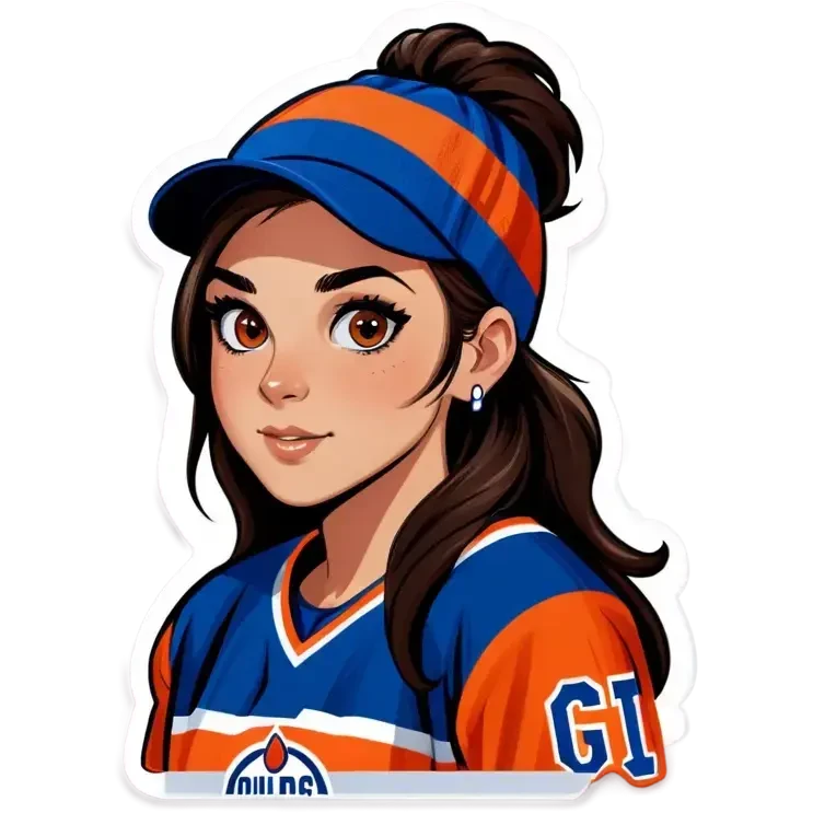 Edmonton oilers female brown eyes  emoji