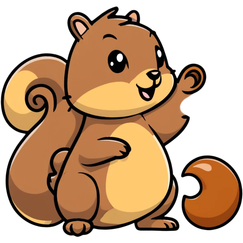 Bewildered squirrel scratching head with acorn nearby emoji