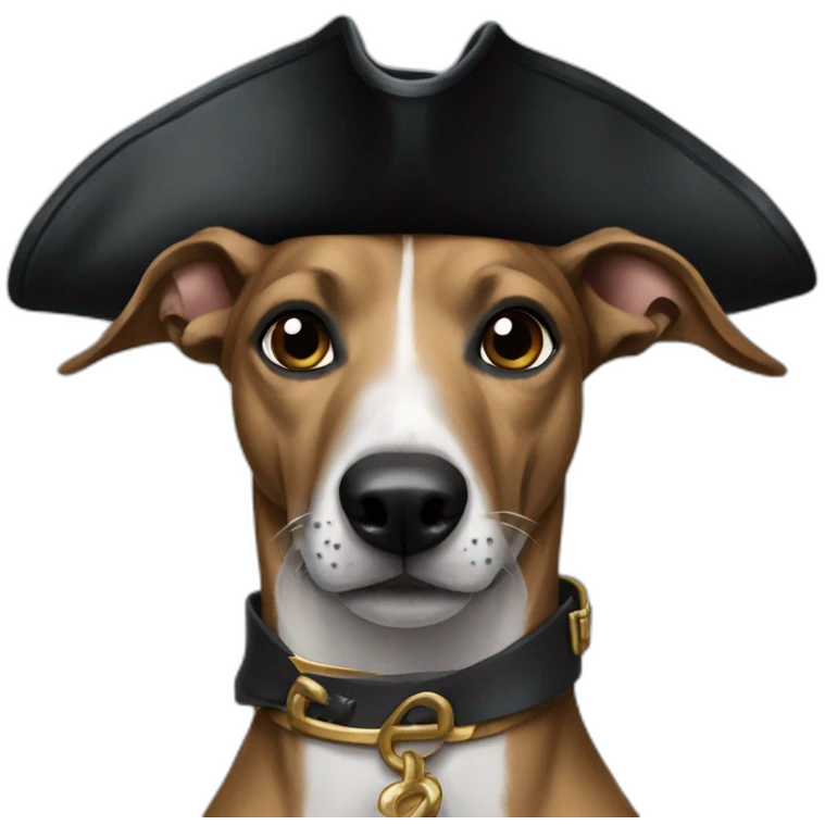Greyhound black eye pirate dog emoji