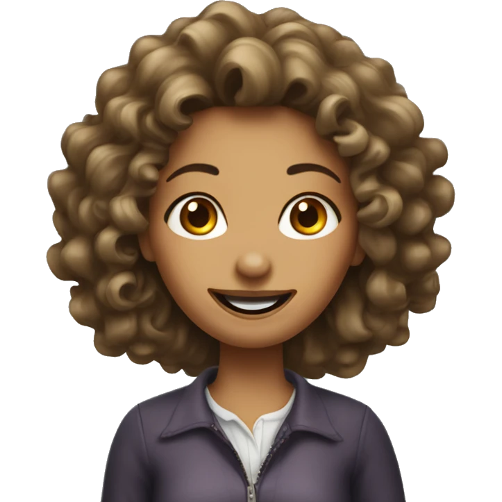 Curley hair woman with 1 missing tooth  emoji