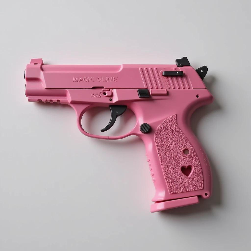 Pink heart pistol, remove background emoji