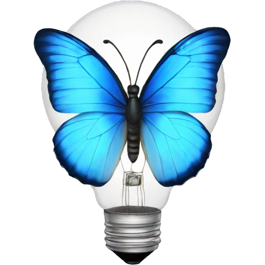 blue butterfly light bulb emoji