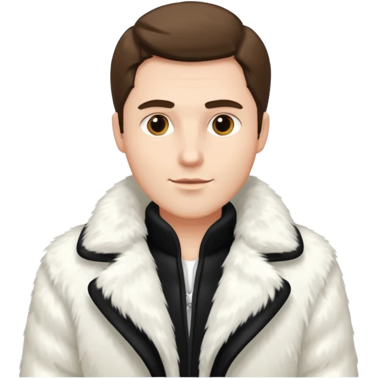 luxary white fur coat man emoji