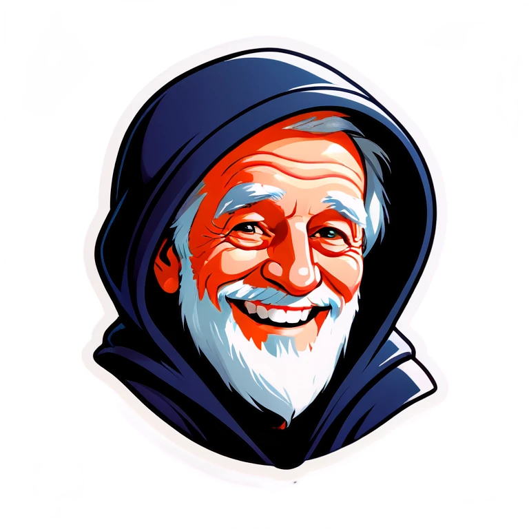 smiling old man in hoodie emoji
