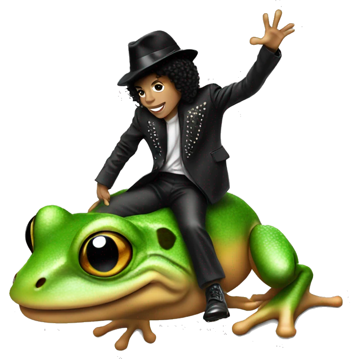 Michael Jackson riding a frog emoji