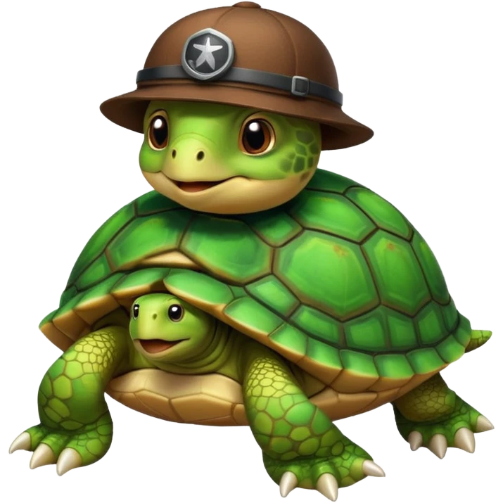 A shitty turtle on an airplane emoji