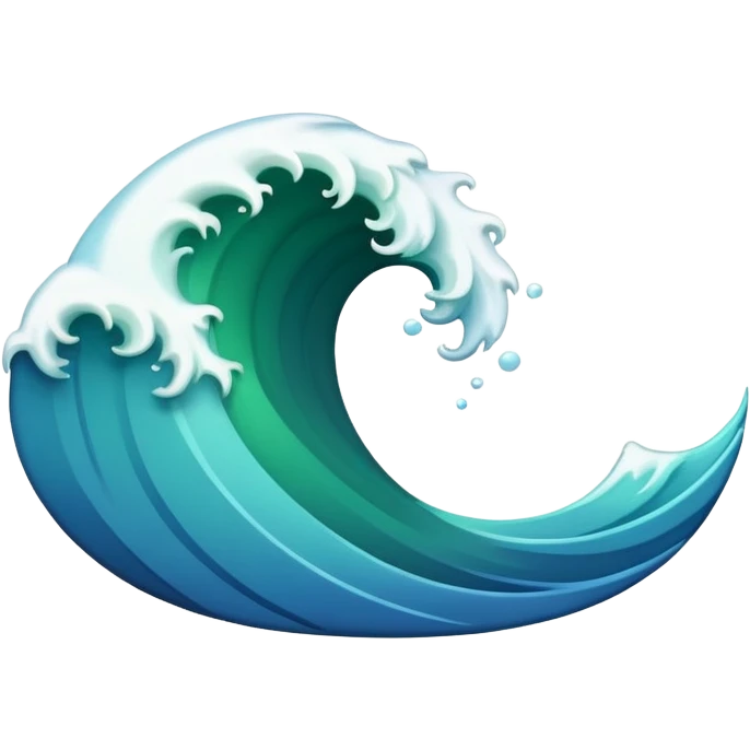 stylized wave emoji, mostly blue, some green accents emoji
