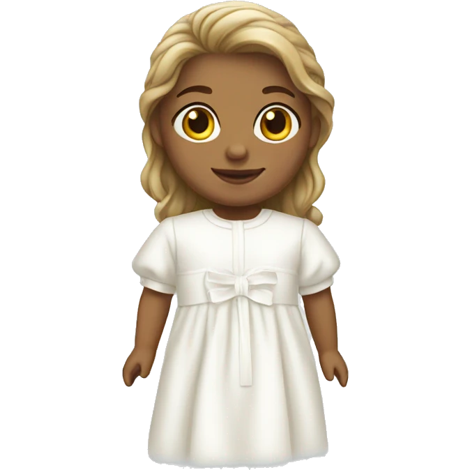 Girl in white baptism clothes emoji