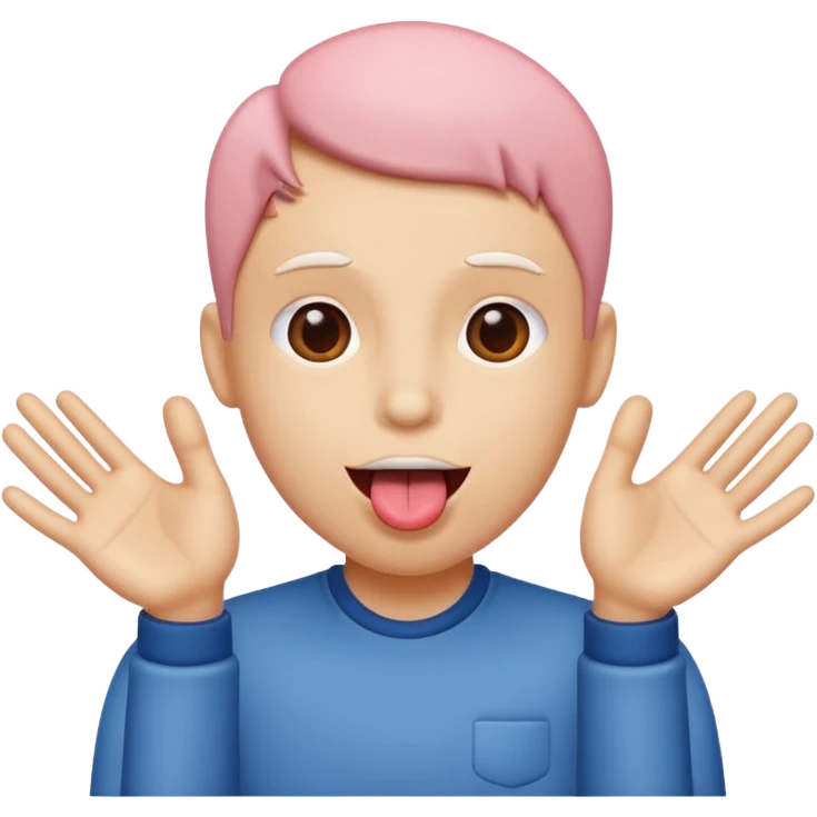 tongue out with hands to the side  emoji
