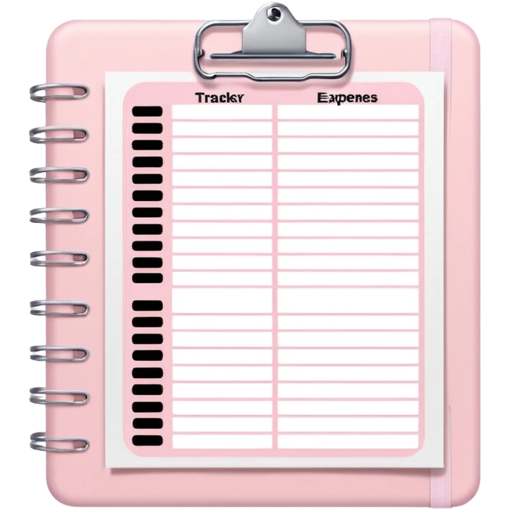 Light Pale Pink household Expenses tracker Documents paper emoji