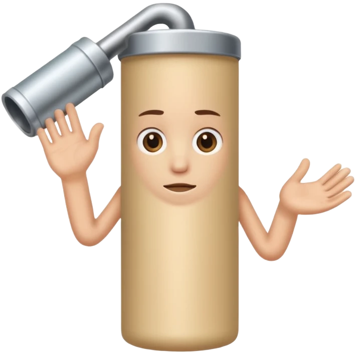 a beige skin colored hand holding a cylindrical tube, no sleeves, no clothes emoji