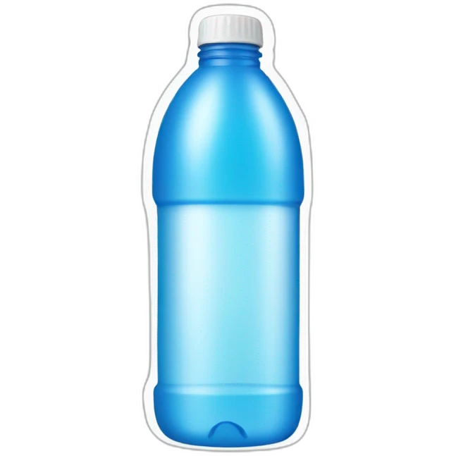 water bottle with empty white sticker around it emoji