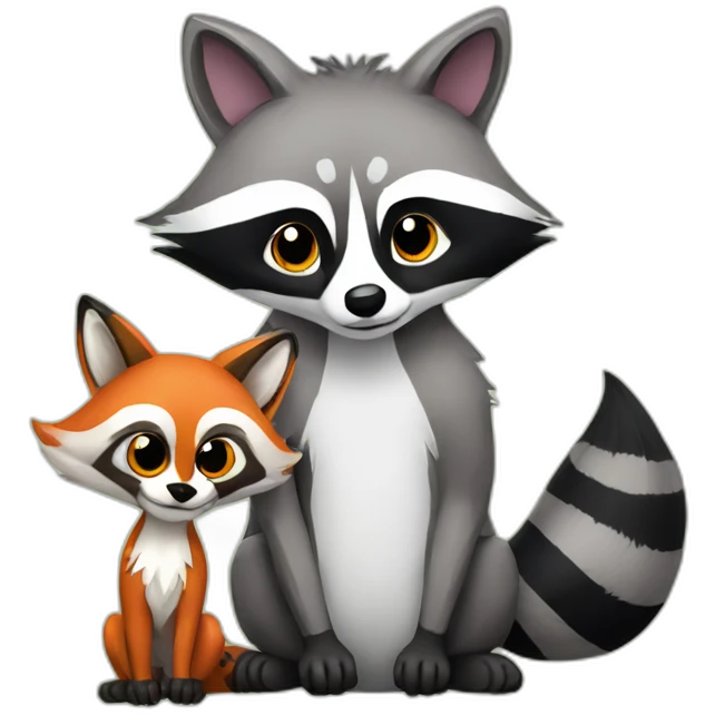 opssum raccoon and fox emoji