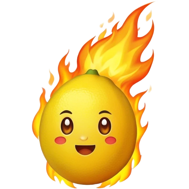 Lemon on fire emoji