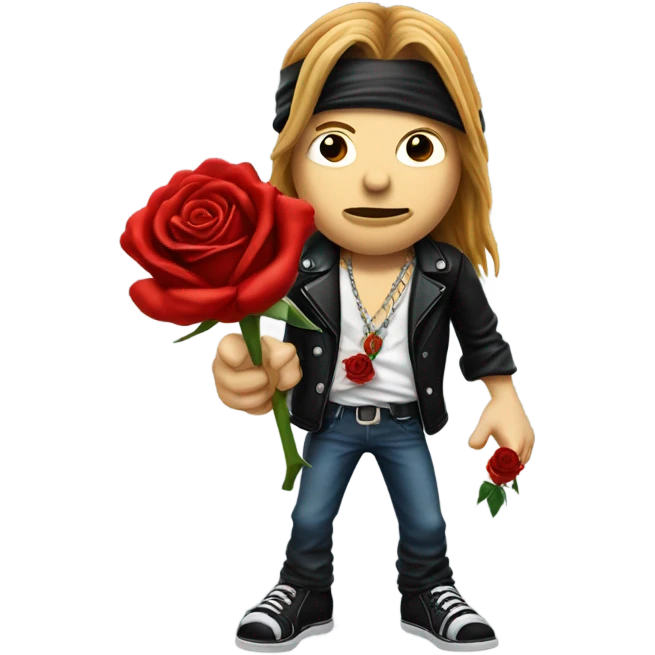 Axl Rose with a rose realistic emoji