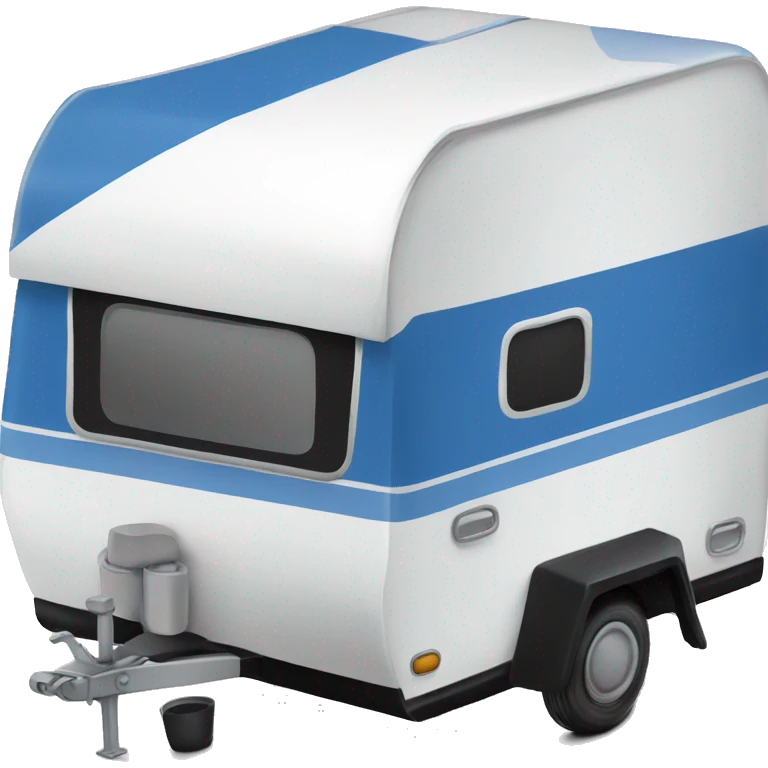 Blue white black camper trailer emoji
