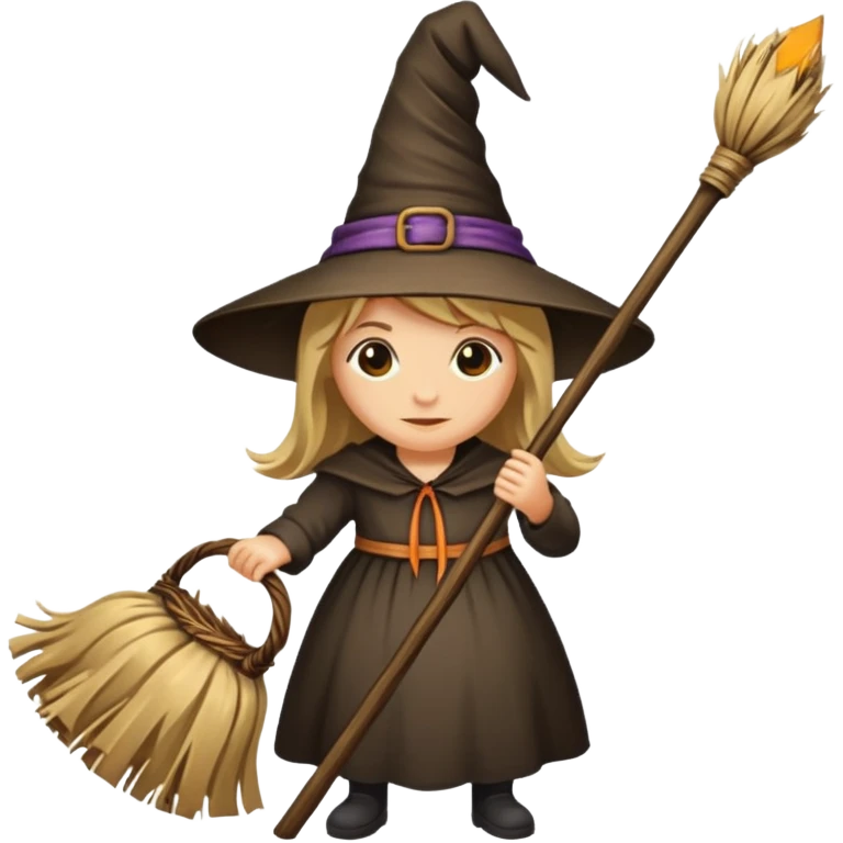 witch broom emoji