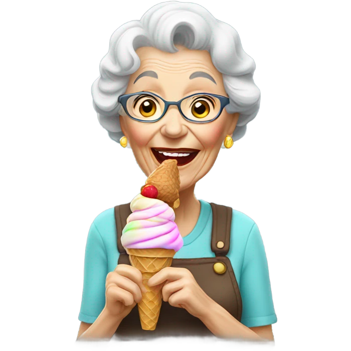 grandma licking ice cream  emoji