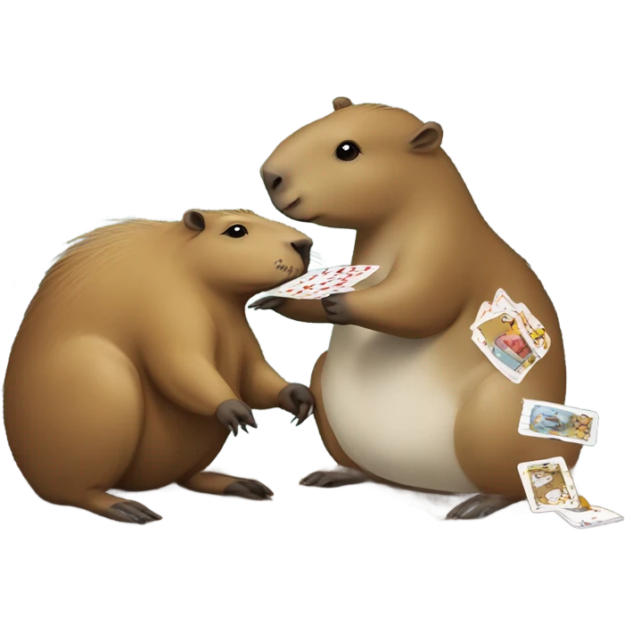 capybara and goose playing uno emoji
