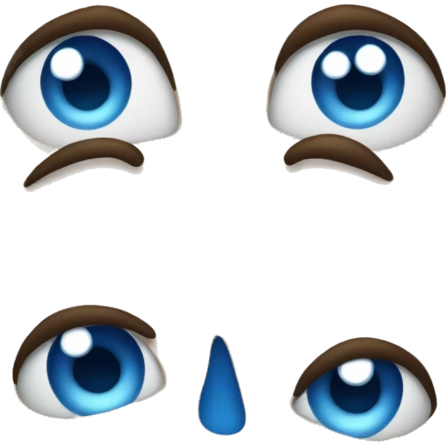 blue shocked face emoji