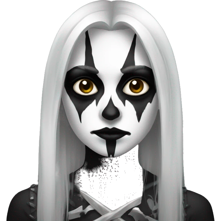 black metal girl with corpse-paint emoji