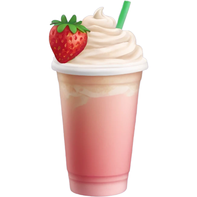 Strawberry iced latte emoji