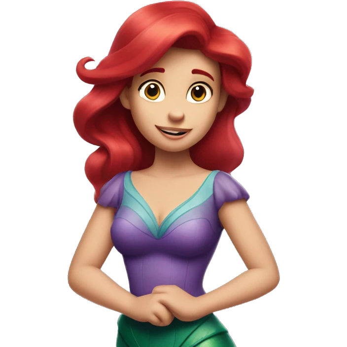 Ariel-the little mermaid-purple top-red hair emoji