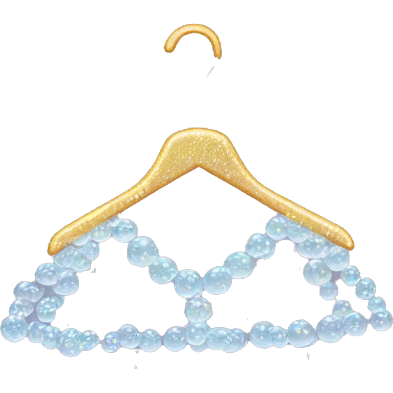 Hanger, bubbles, sparkle emoji