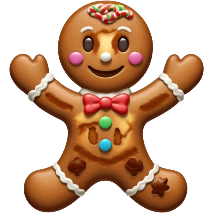 Flying gingerbread man emoji