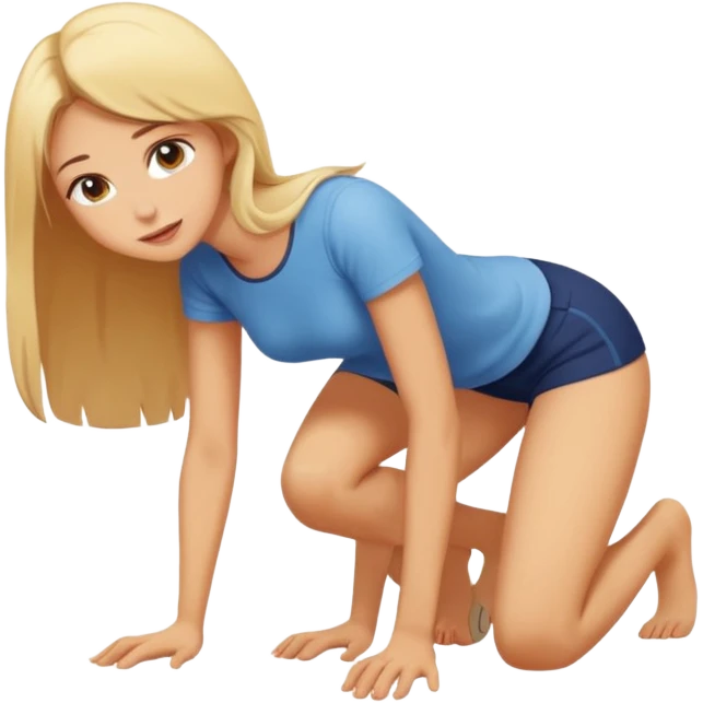 A girl on ground on all fours like a cat and a guy standing with knee on the ground. The guy is standing behind the girl emoji