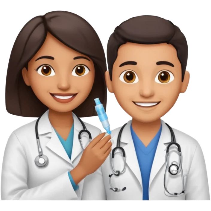 doctor makes a vaccine to woman
 emoji