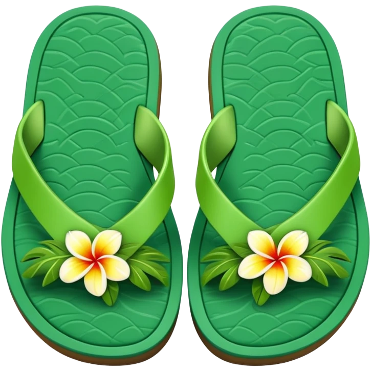 Hawaiian slippers solid green emoji