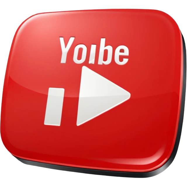 you tube logo play button with small text emoji