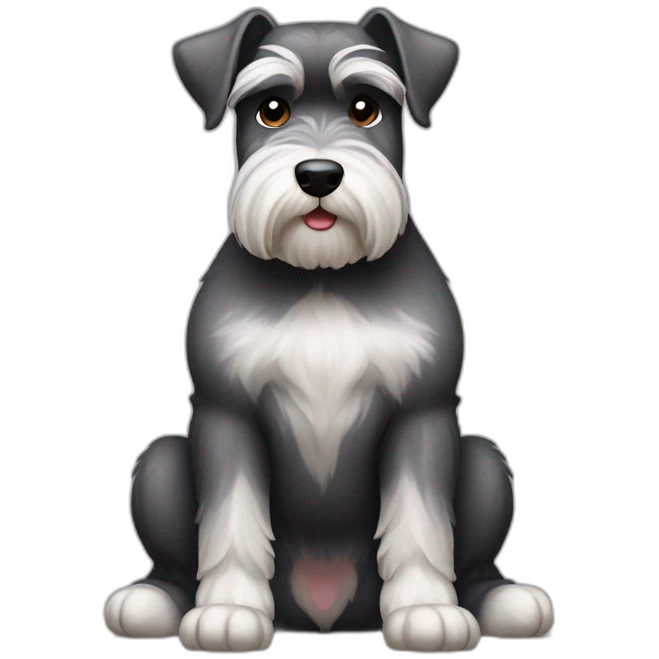 Schnauzer doing fat sit emoji
