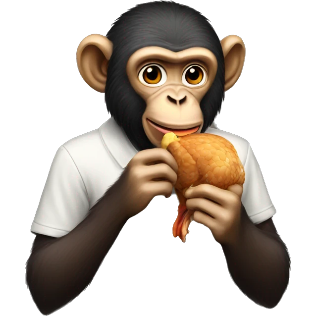 monkey eating chicken emoji