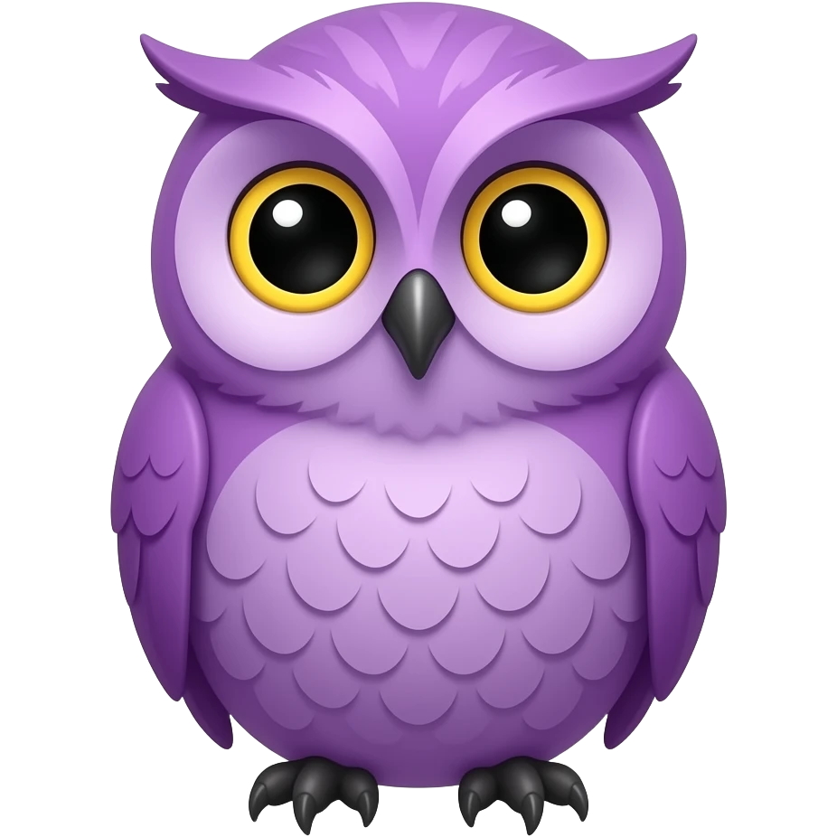 Mor baykuş emoji