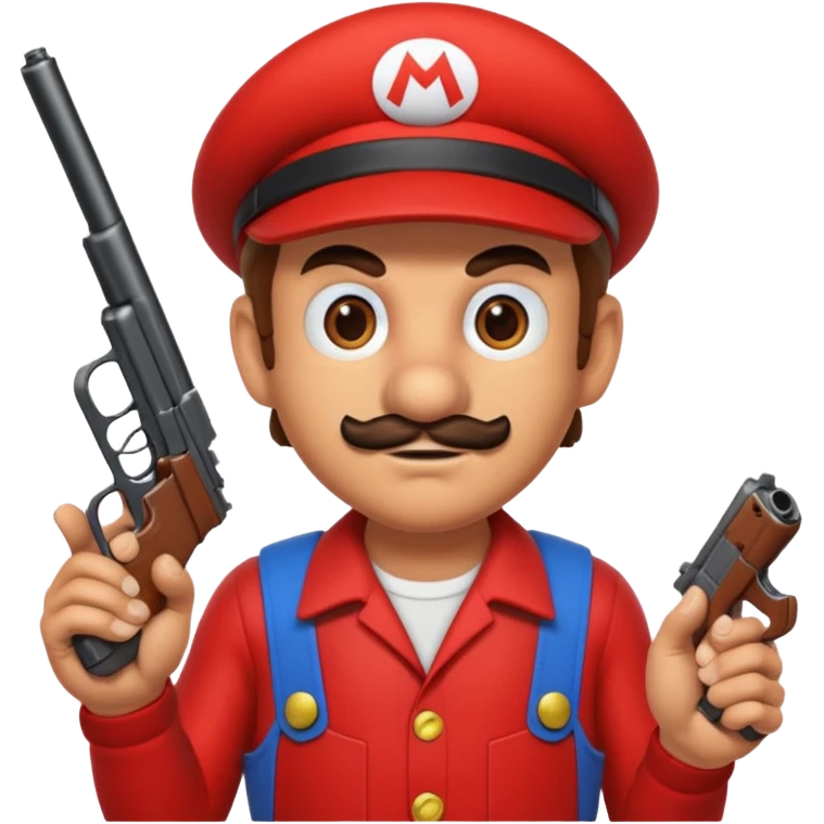 Mario with a gun emoji