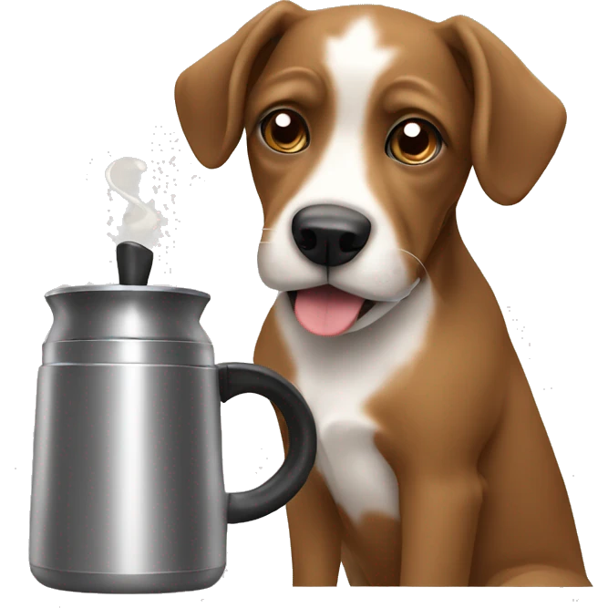dog making coffee emoji