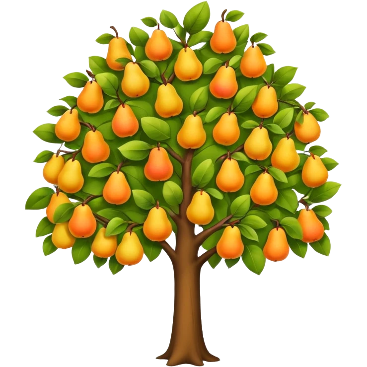 Pear Tree colorful,yaprakları sarı emoji