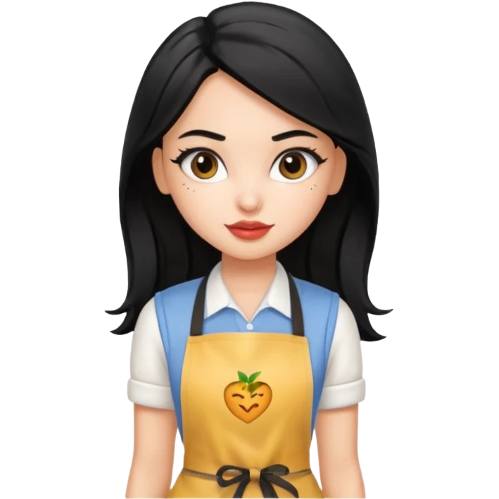a pretty bratz barista. black hair emoji